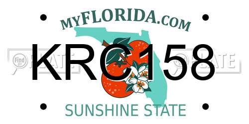 KRC158 Florida License Plate