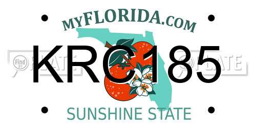 KRC185 Florida License Plate