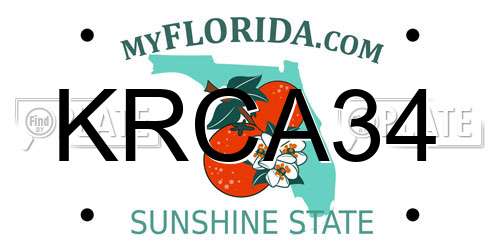 KRCA34 Florida License Plate