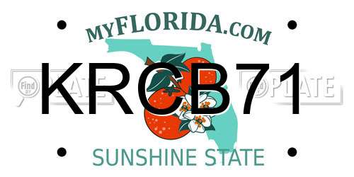KRCB71 Florida License Plate