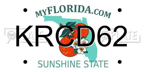 KRCD62 Florida License Plate
