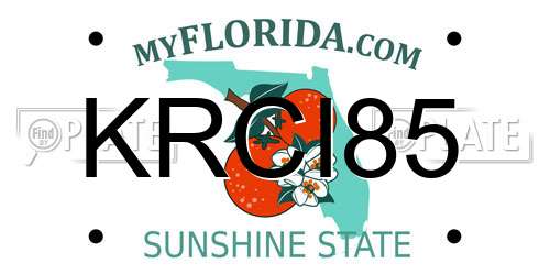 KRCI85 Florida License Plate