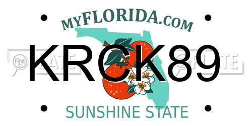 KRCK89 Florida License Plate