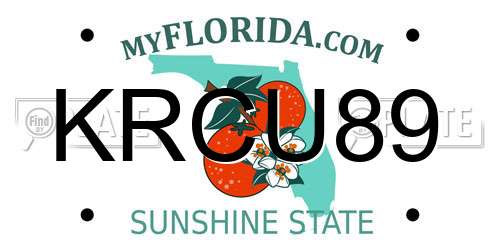 KRCU89 Florida License Plate