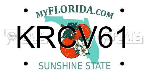 KRCV61 Florida License Plate