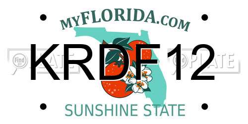 KRDF12 Florida License Plate