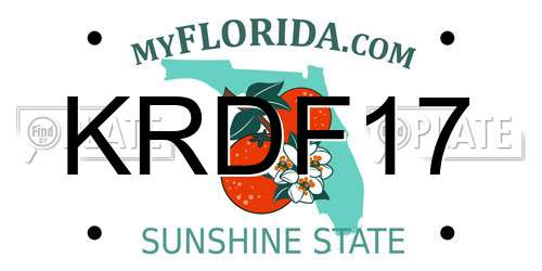 KRDF17 Florida License Plate