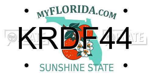 KRDF44 Florida License Plate