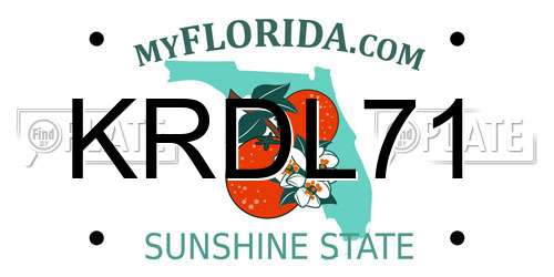 KRDL71 Florida License Plate