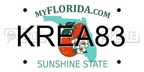 KREA83 Florida License Plate