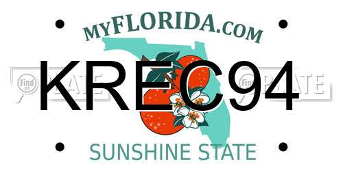 KREC94 Florida License Plate