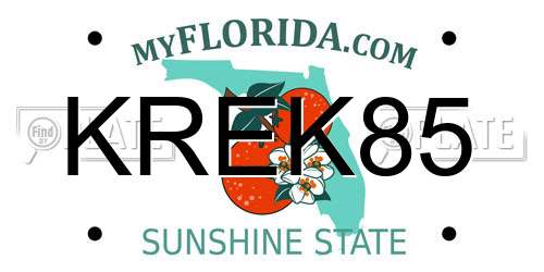 KREK85 Florida License Plate