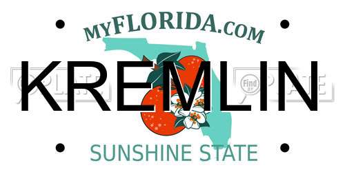 KREMLIN Florida License Plate