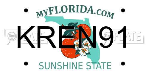 KREN91 Florida License Plate