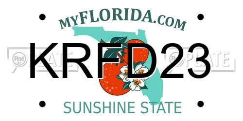 KRFD23 Florida License Plate