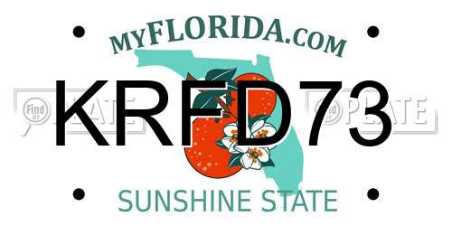 KRFD73 Florida License Plate