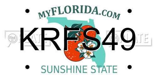 KRFS49 Florida License Plate