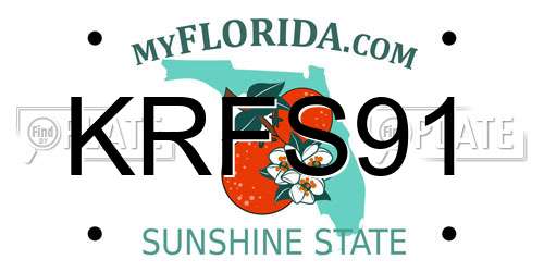 KRFS91 Florida License Plate