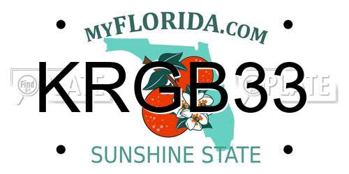 KRGB33 Florida License Plate