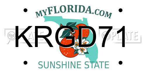 KRGD71 Florida License Plate