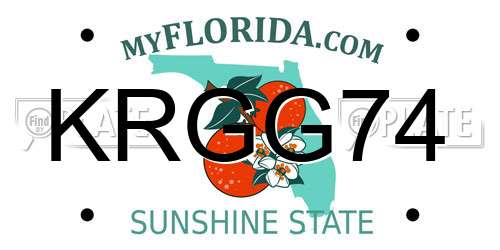 KRGG74 Florida License Plate