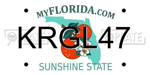 KRGL47 Florida License Plate