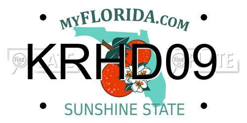 KRHD09 Florida License Plate