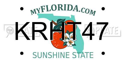KRHT47 Florida License Plate