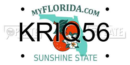 KRIQ56 Florida License Plate