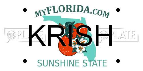KRISH Florida License Plate