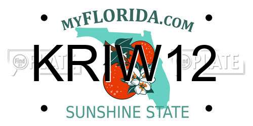 KRIW12 Florida License Plate