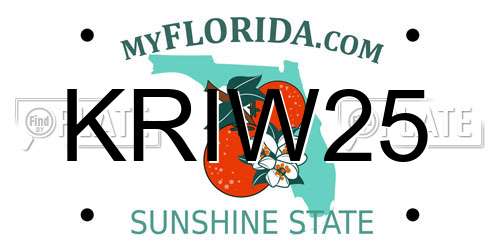 KRIW25 Florida License Plate