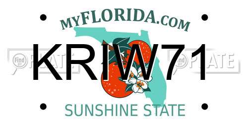 KRIW71 Florida License Plate