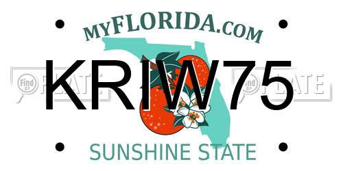 KRIW75 Florida License Plate