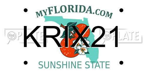 KRIX21 Florida License Plate