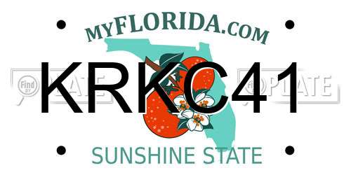 KRKC41 Florida License Plate