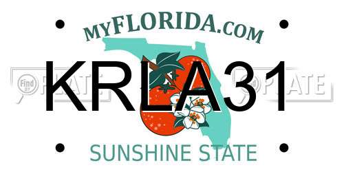 KRLA31 Florida License Plate