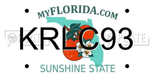 KRLC93 Florida License Plate