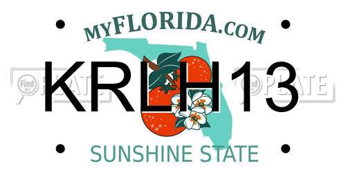 KRLH13 Florida License Plate