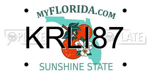 KRLI87 Florida License Plate