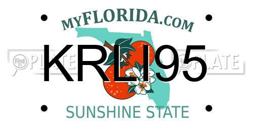 KRLI95 Florida License Plate