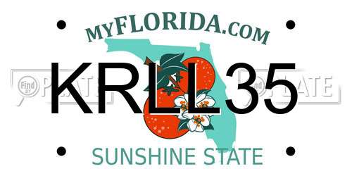 KRLL35 Florida License Plate
