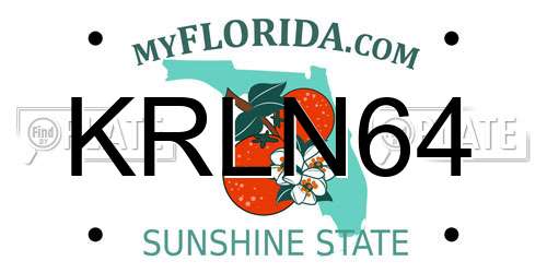 KRLN64 Florida License Plate