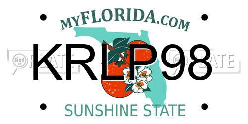 KRLP98 Florida License Plate