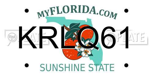 KRLQ61 Florida License Plate