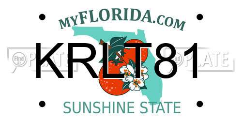 KRLT81 Florida License Plate