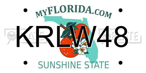 KRLW48 Florida License Plate