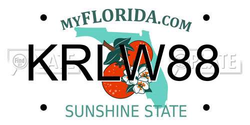 KRLW88 Florida License Plate
