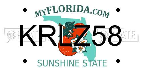 KRLZ58 Florida License Plate