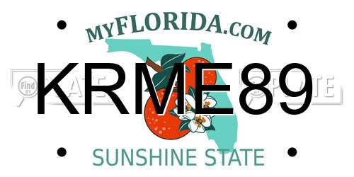 KRME89 Florida License Plate